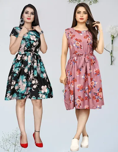 Stylish A-Line Dress For Women Pack Of 2