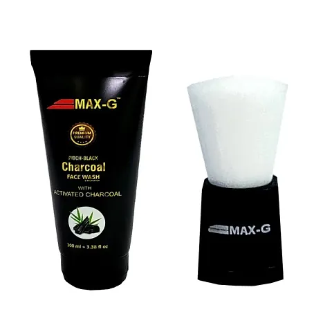 MAX-G CHARCOAL FACEWASH WITH SHAVING BRUSH