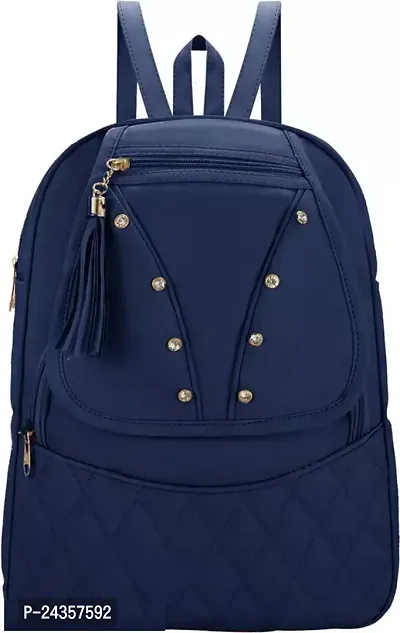 Stylish Navy Blue Backpacks For Girls-thumb0