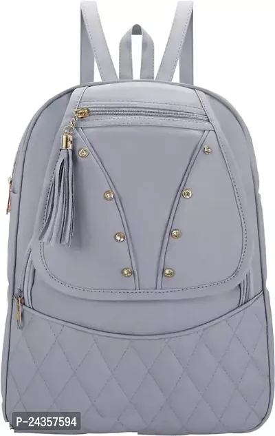 Stylish Grey Backpacks For Girls-thumb0