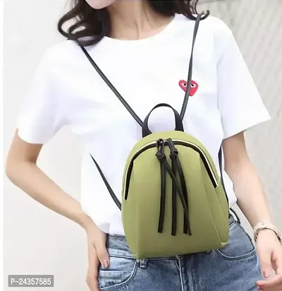 Stylish Olive Backpacks For Girls-thumb0