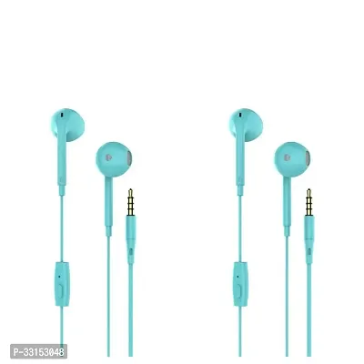 Elegant Turquoise In-Ear Wired Headphones- Pack Of 2-thumb0