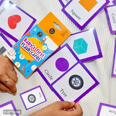 Babys colors and shape Flash Cards White