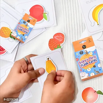 Babyss fruits and vegetable Flash Cards White