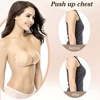 Stylish Padded Wire Free Silicone Push Up Invisible Strapless Reusable Plunge Bras-thumb4