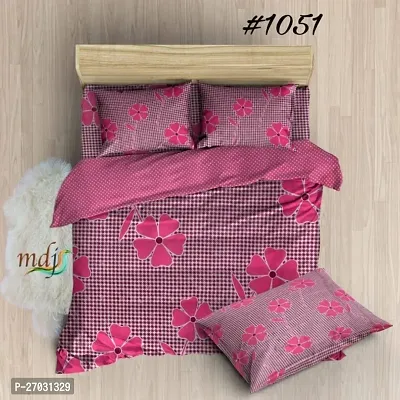 3D Printed 100% polycotton bedsheet for double bed with 2 pillow covers-thumb0