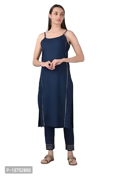 Lucid Life Style Women's Rayon Sleeveless Straight Kurti for Women  Girls