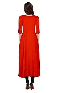 Lucid Life Style Pure Rayon 3/4 Sleeve Trending Straight Kurtis Design for Women(SB-1-Red-XXL)-thumb3