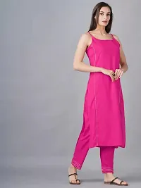 Lucid Life Style Women's Rayon Sleeveless Straight Kurti for Women  Girls-thumb1