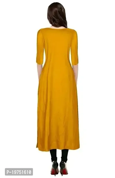 Lucid Life Style Pure Rayon 3/4 Sleeve Trending Straight Kurtis Design for Women(SB-1-Yellow-L)-thumb4