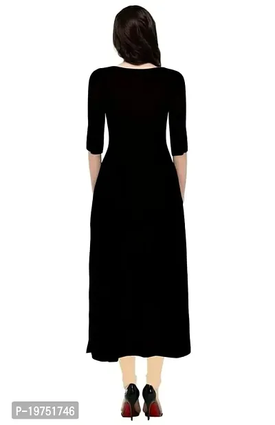 Lucid Life Style Pure Rayon 3/4 Sleeve Trending Straight Kurtis Design for Women(SB-1-Black-M)-thumb4