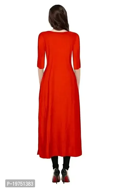 Lucid Life Style Pure Rayon 3/4 Sleeve Trending Straight Kurtis Design for Women(SB-1-Red-L)-thumb4