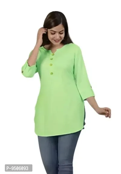 Trendy Rayon Short Kurti With Sleeve