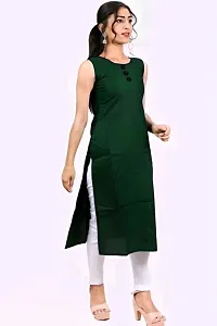 Trendy Rayon Sleeveless Kurti With Front Button-thumb2