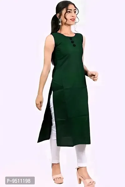 Trendy Rayon Sleeveless Kurti With Front Button-thumb3