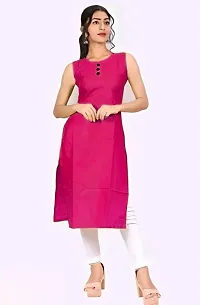 Trendy Rayon Sleeveless Kurti With Front Button-thumb3