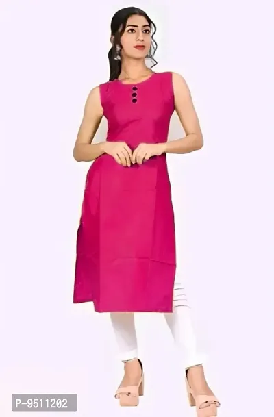 Trendy Rayon Sleeveless Kurti With Front Button-thumb4