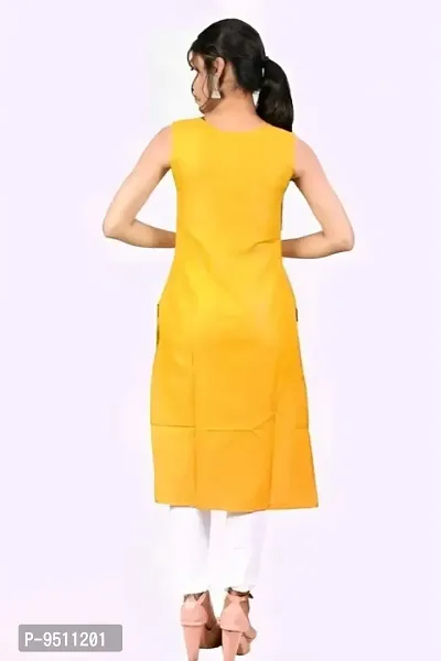 Trendy Rayon Sleeveless Kurti With Front Button-thumb2