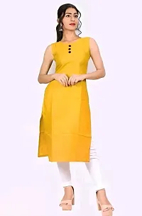 Trendy Rayon Sleeveless Kurti With Front Button-thumb3