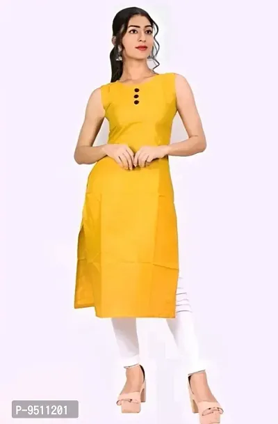 Trendy Rayon Sleeveless Kurti With Front Button-thumb4