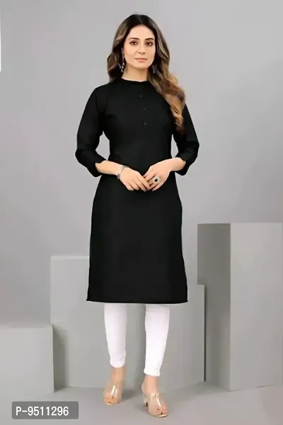 Trendy Rayon Kurti With Mandarin Neck-thumb0