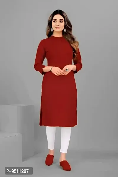 Trendy Rayon Kurti With Mandarin Neck-thumb0