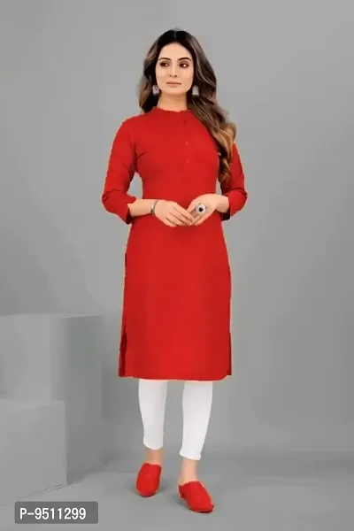 Trendy Rayon Kurti With Mandarin Neck