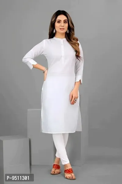 Trendy Rayon Kurti With Mandarin Neck-thumb0