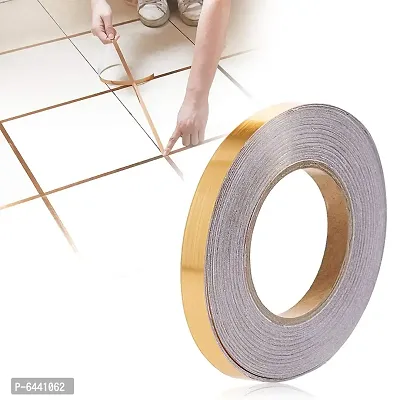 Tile Stickers for Flooring Tiles Gap gold  Tape Waterproof Filling StickerSelfAdhesive CeramicMarble Wall and Floor Decor Tape 0.5 cm * 50 Meter-thumb0