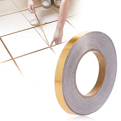 Tile Stickers for Flooring Tiles Gap gold  Tape Waterproof Filling StickerSelfAdhesive CeramicMarble Wall and Floor Decor Tape 0.5 cm * 50 Meter
