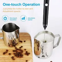 Milk Frother Handheld USB Rechargeable Electric Foam Maker for Coffee, Cappuccino, Egg Mix, 2 Whisks for Coffee, Frother-thumb1