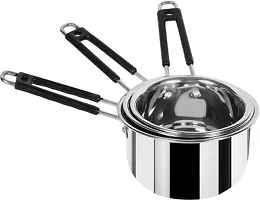 Heavy Stainless Steel Combo Milk Pan/ Sauce Pan/Tea PAN/Stainless Steel Sauce Pan, Milk Pan Bhagona combo of 3 pcs with lid-thumb3