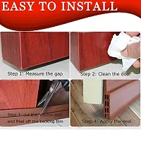 Door sealing strip for home, Air Gap Silicone Shield Waterproof Weather-Strip Self-Adhesive Window/Door Tape for Seal, Cockroach Insect Bugs Stopper [1 meter] [White]-thumb2