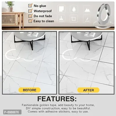 Self Adhesive Silver Tile Gap Tape | Waterproof Tile Gap Filler Tape | Wall Decorati-thumb4