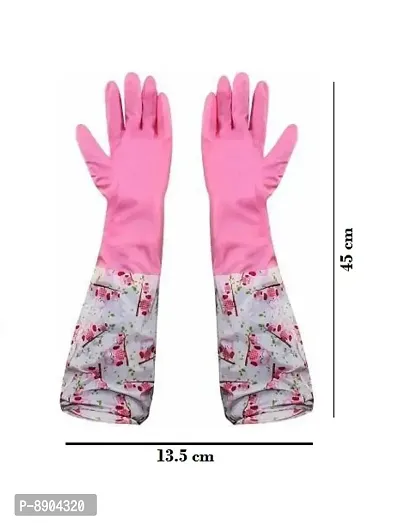 Reusable Rubber Latex Pvc Flock lined Hand Gloves For Kitchen L-thumb4
