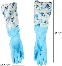 Reusable Rubber Latex Pvc Flock lined Hand Gloves For Kitchen L-thumb3