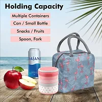 Portable Lunch Bag Portable Insulated Canvas Tote Travel Tiffin Bag-thumb2