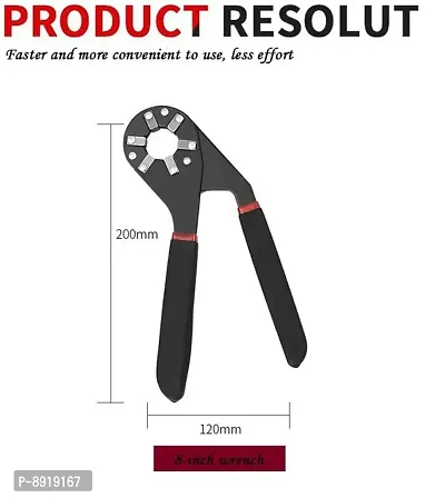 8 Inch Multi-Function Hexagon Universal Wrench Adjustable Bionic Plier Spanner Repair Hand Tool Single Sided Bionic Wrench Household Repairing Wrench Hand Tool-thumb3