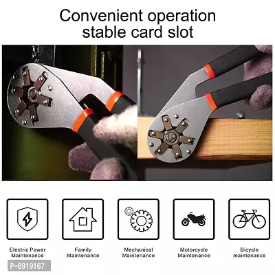 8 Inch Multi-Function Hexagon Universal Wrench Adjustable Bionic Plier Spanner Repair Hand Tool Single Sided Bionic Wrench Household Repairing Wrench Hand Tool-thumb5