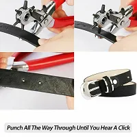 Leather Hole Punch Set for Belts, Watch Bands, Straps, Dog Collars, Saddles, Shoes, Fabric, DIY Home or Craft Projects. Super Heavy Duty Rotary Puncher, Multi Hole Sizes Maker Tool-thumb1