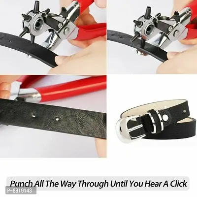 Leather Hole Punch Set for Belts, Watch Bands, Straps, Dog Collars, Saddles, Shoes, Fabric, DIY Home or Craft Projects. Super Heavy Duty Rotary Puncher, Multi Hole Sizes Maker Tool-thumb2