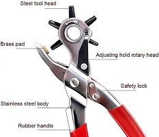 Leather Hole Punch Set for Belts, Watch Bands, Straps, Dog Collars, Saddles, Shoes, Fabric, DIY Home or Craft Projects. Super Heavy Duty Rotary Puncher, Multi Hole Sizes Maker Tool-thumb4