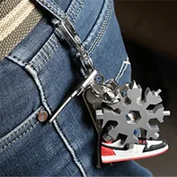 18-in-1 Stainless Steel Snowflake Multi - Tool | Multipurpose Screwdriver Toolset | Tool for Outdoor and Indoor for Screwdriver, Bottle Opener Tool - 1 pcs (Silver)-thumb3
