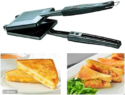 Sandwich Maker Gas Toaster non Stick Coated Crispy Sandwich Maker Manual Gas Toaster, Griller Black (Gas Toaster)-thumb3