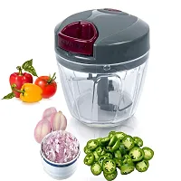 ENCHANTING HOMES Two in One Plastic Handy and Compact Chopper with 5 Blades for Effortlessly Chopping Vegetables and Fruits for Kitchen (Green, XL, 750 ml).-thumb4