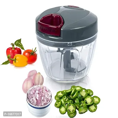 ENCHANTING HOMES Two in One Plastic Handy and Compact Chopper with 5 Blades for Effortlessly Chopping Vegetables and Fruits for Kitchen (Green, XL, 750 ml).-thumb5