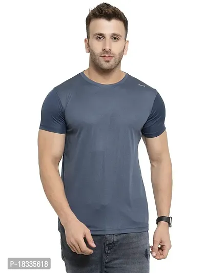 Comfortable Blue Cotton Blend Tees For Men