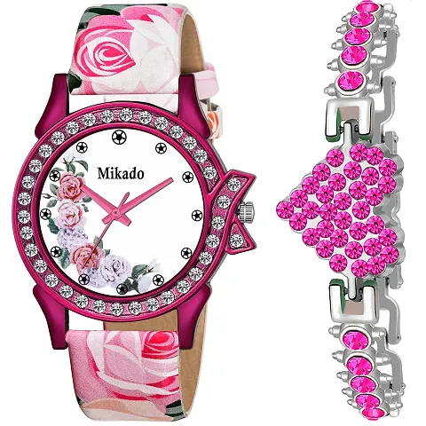 Mikado Women Fashion Lifestyle Combo Set of Analog Stylish Watch and Bracelet