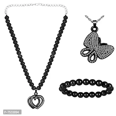 Mikado Exclusive Trendy Black Fancy Jewellery Set For Women