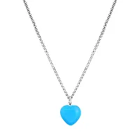 Mikado Stunning Sky Blue Heart Pendant For Women-thumb1